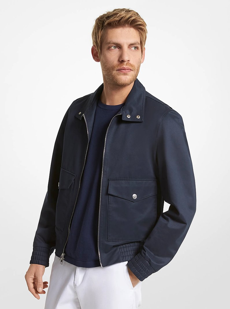 Cotton Blend Blouson Jacket in MIDNIGHT | Michael Kors