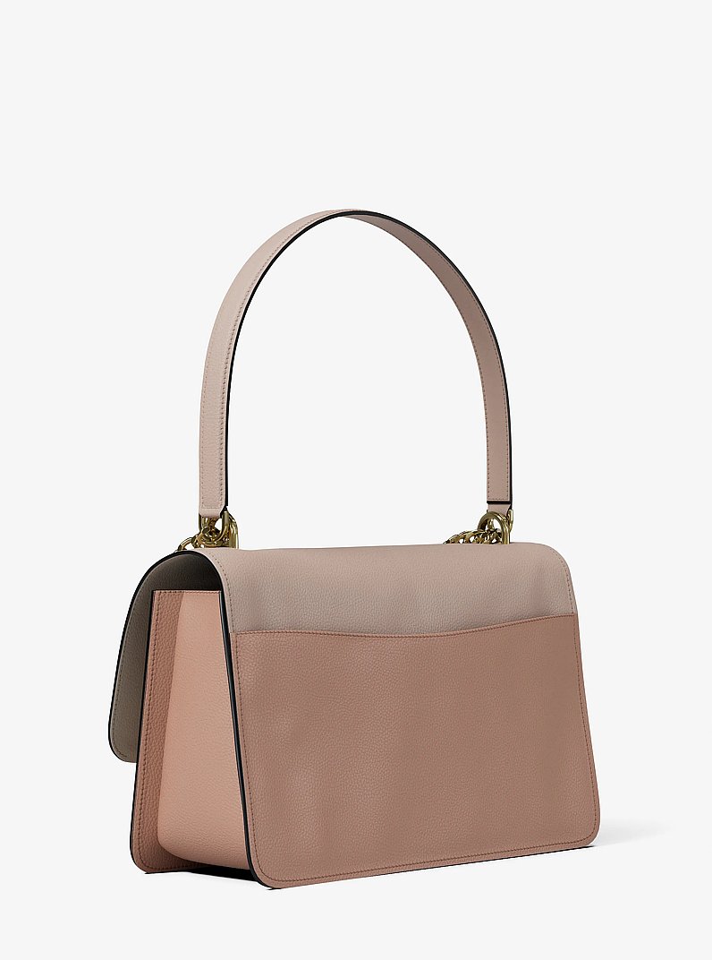 Grand sac port&eacute; &eacute;paule Claire &agrave; couleurs contrast&eacute;es en cuir in ROSE DOUX/CR&Egrave;ME CLAIRE/FAUVE | Michael Kors