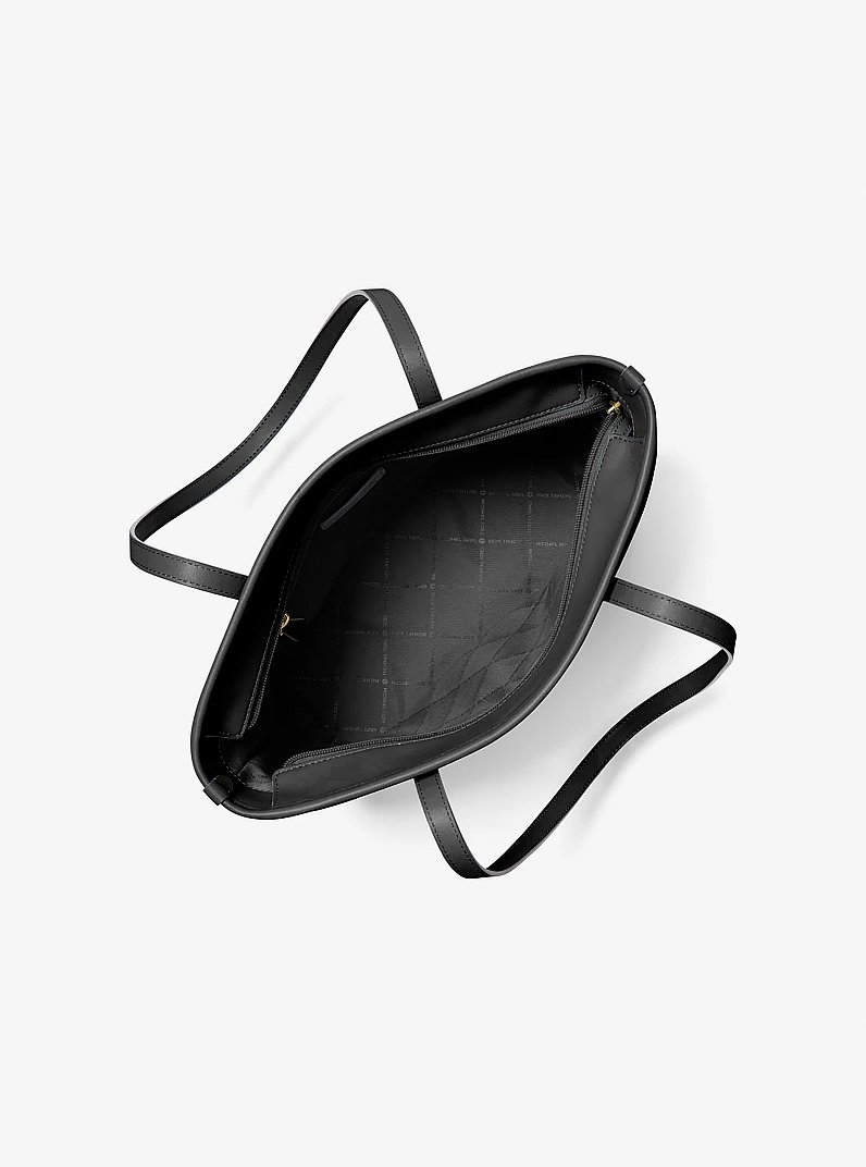 Marlowe Medium Pebbled Leather Pocket Tote Bag in BLACK | Michael Kors