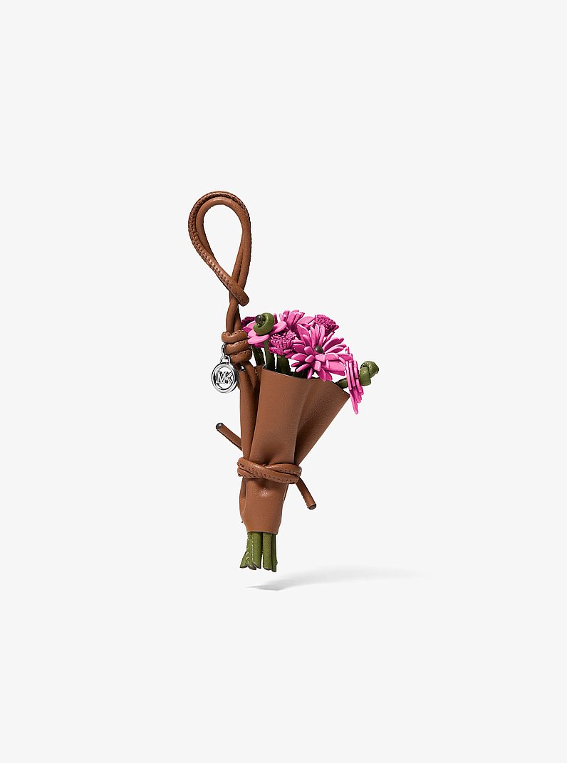 Leather Floral Bouquet Bag Charm in RASPBERRY | Michael Kors