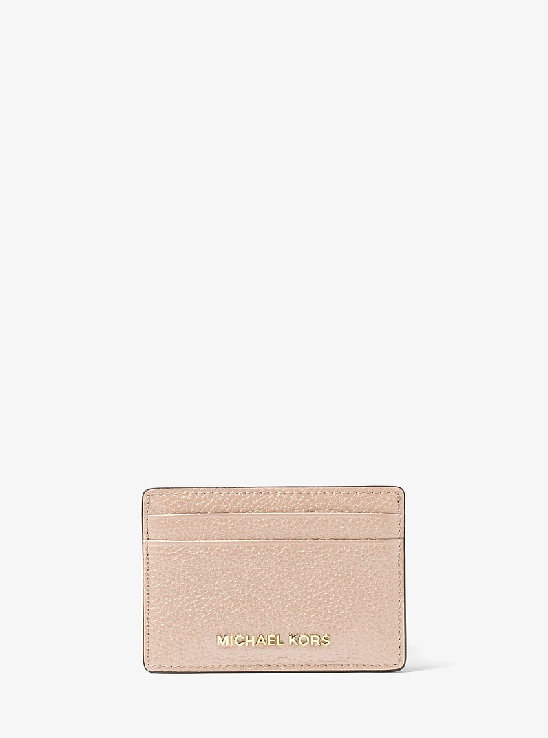 Porte-cartes en cuir grain&eacute; in ROSE DOUX | Michael Kors