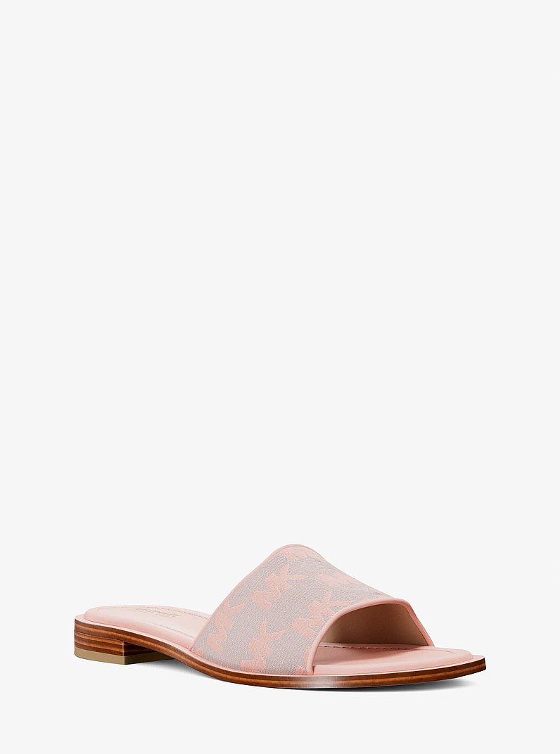 Hannah Logo Jacquard Slide Sandal in POWDER BLUSH | Michael Kors