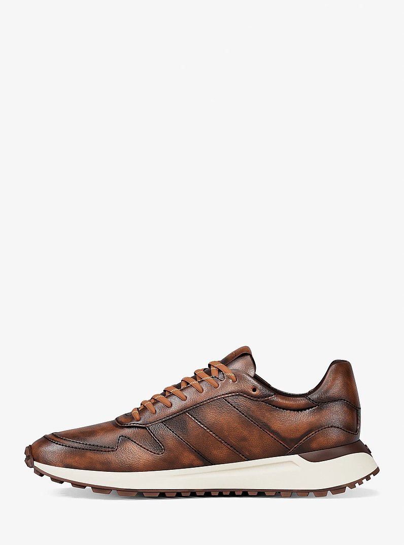 Dax Burnished Trainer in CHOCOLATE | Michael Kors