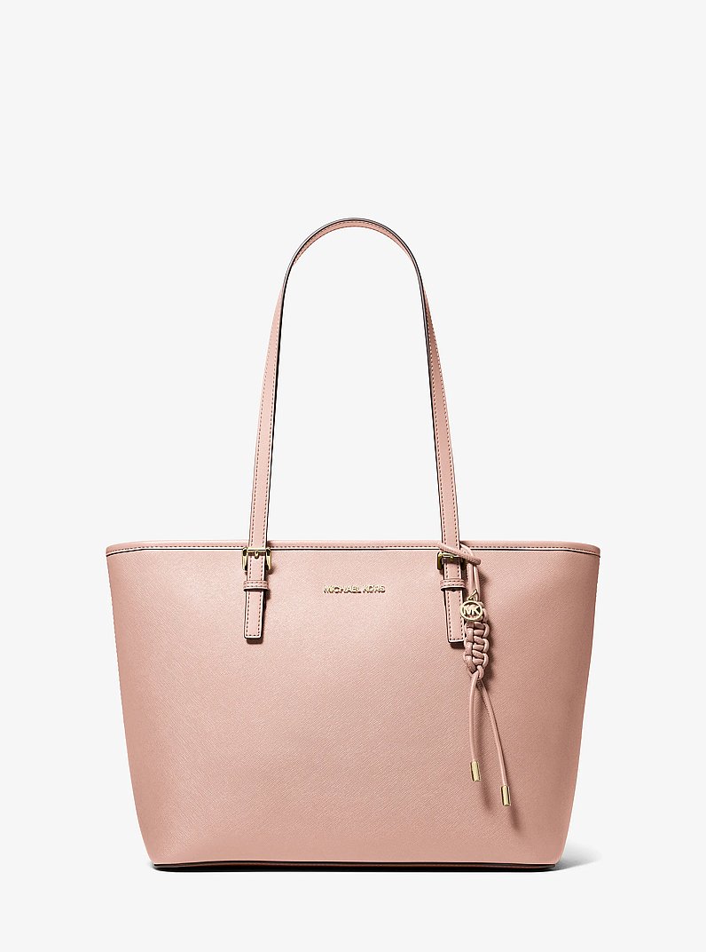 Bolso tote Jet Set de piel saffiano con adorno in ROSA CLARO | Michael Kors
