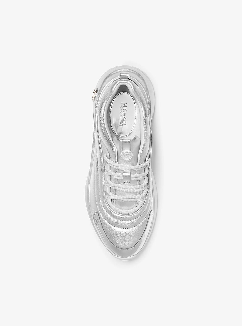 Zapatilla Dara de piel metalizada in PLATEADO | Michael Kors