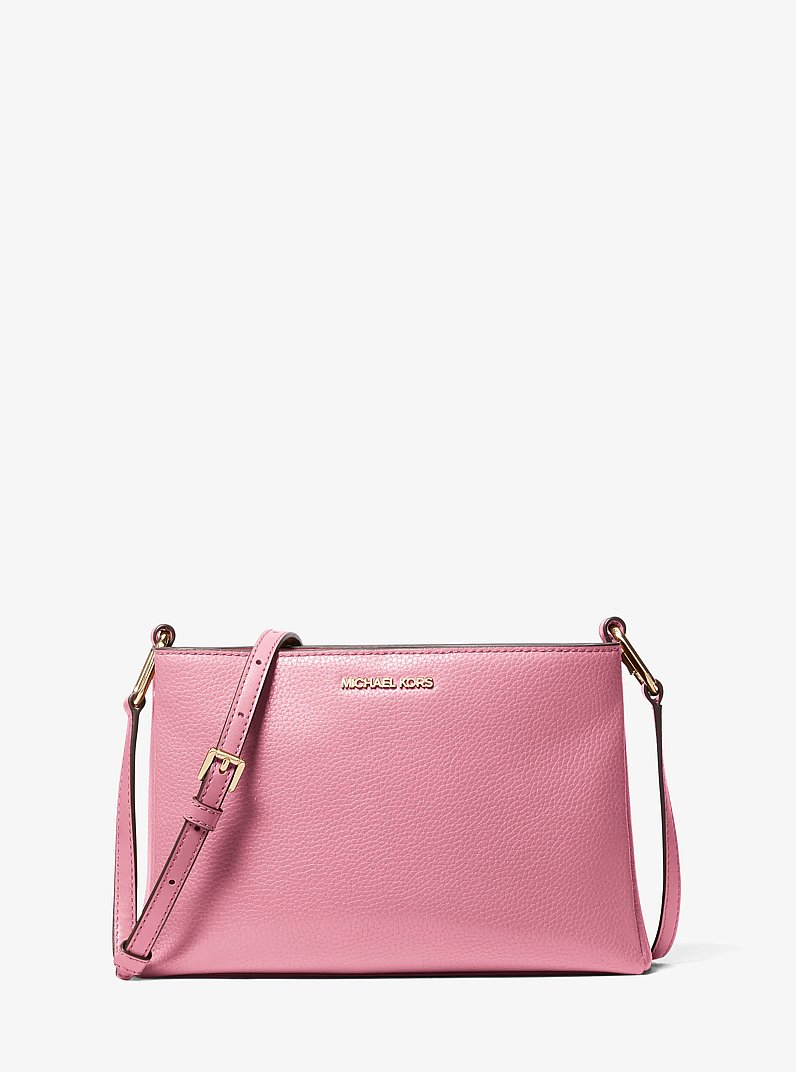 Trisha Medium Pebbled Leather Crossbody Bag in CARNATION | Michael Kors