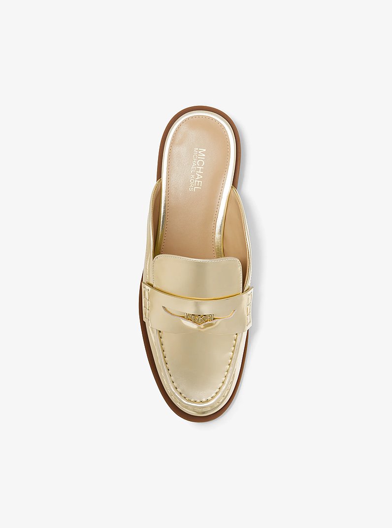 Eden Metallic Leather Mule in PALE GOLD | Michael Kors