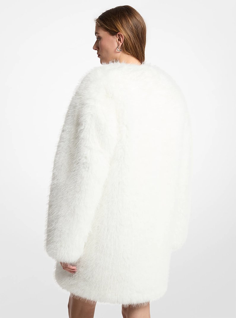 Faux Fur Coat in WHITE | Michael Kors