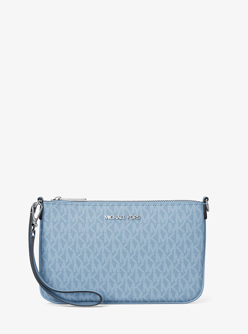 Jet Set Small Signature Logo Convertible Wristlet in LIGHT SKY | Michael Kors