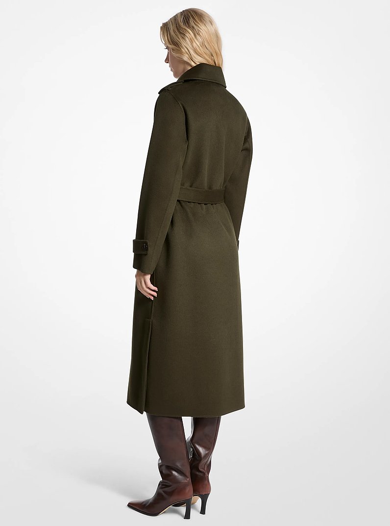 Wool Blend Belted Coat in IVY | Michael Kors