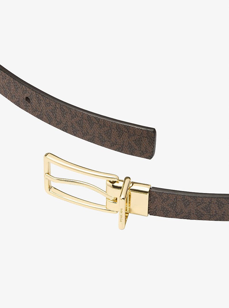 Reversible Signature Logo and Leather Belt in BROWN | Michael Kors