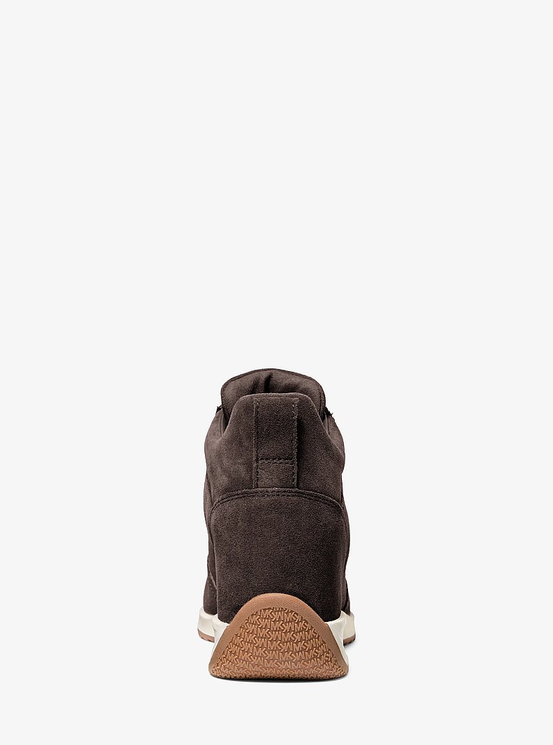 Nikko S2 Suede Wedge Trainer in CHOCOLATE | Michael Kors
