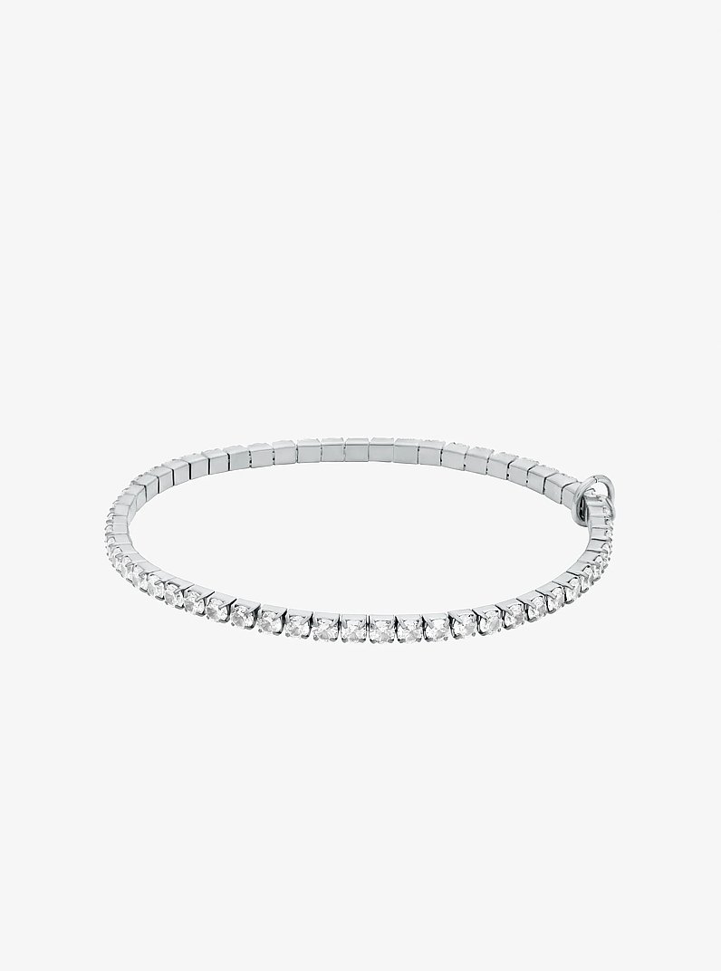 Pulsera de tenis el&aacute;stica con incrustaciones de pav&eacute; in PLATEADO | Michael Kors
