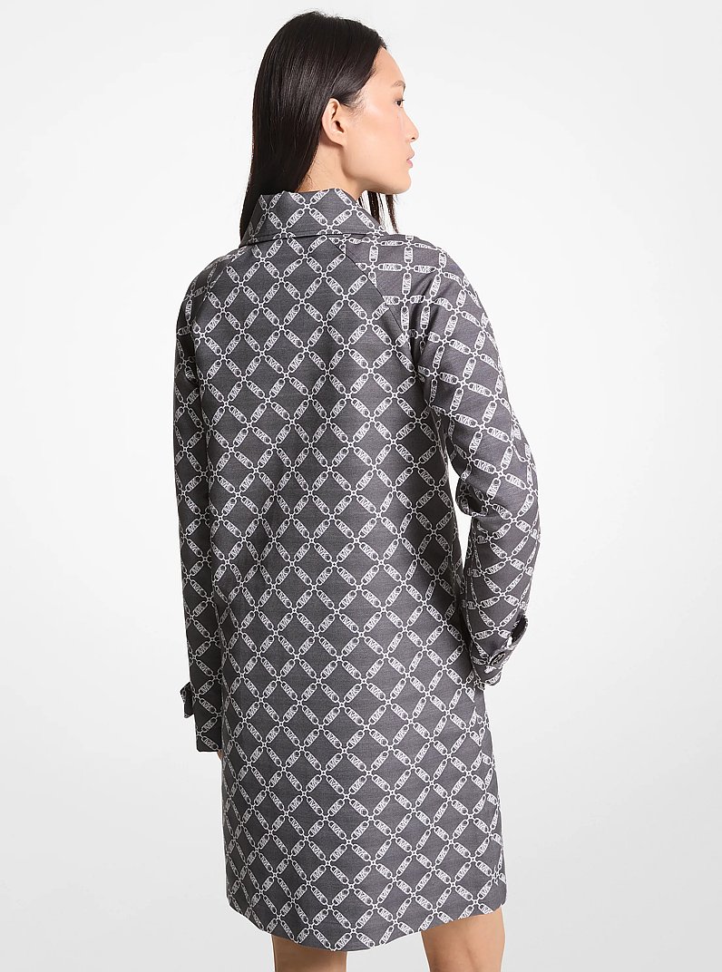 Empire Logo Jacquard Balmacaan Coat