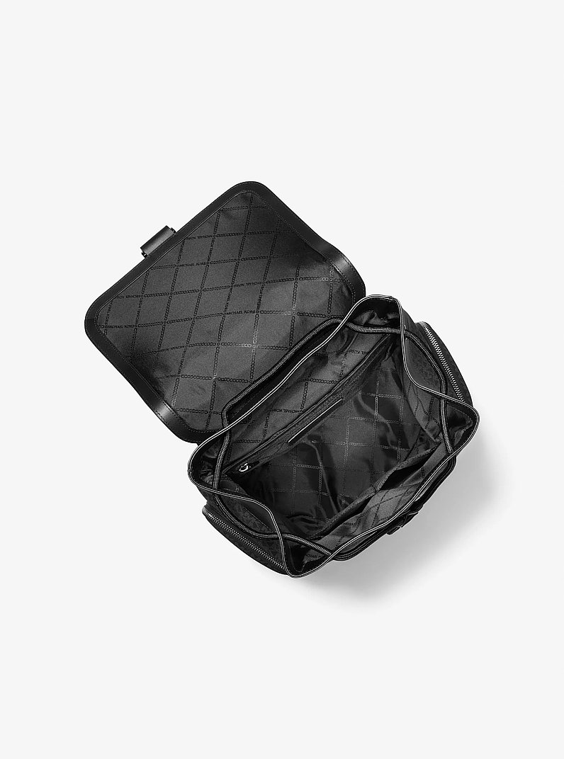 Hudson Signature Logo and Leather Cargo Backpack in BLACK | Michael Kors