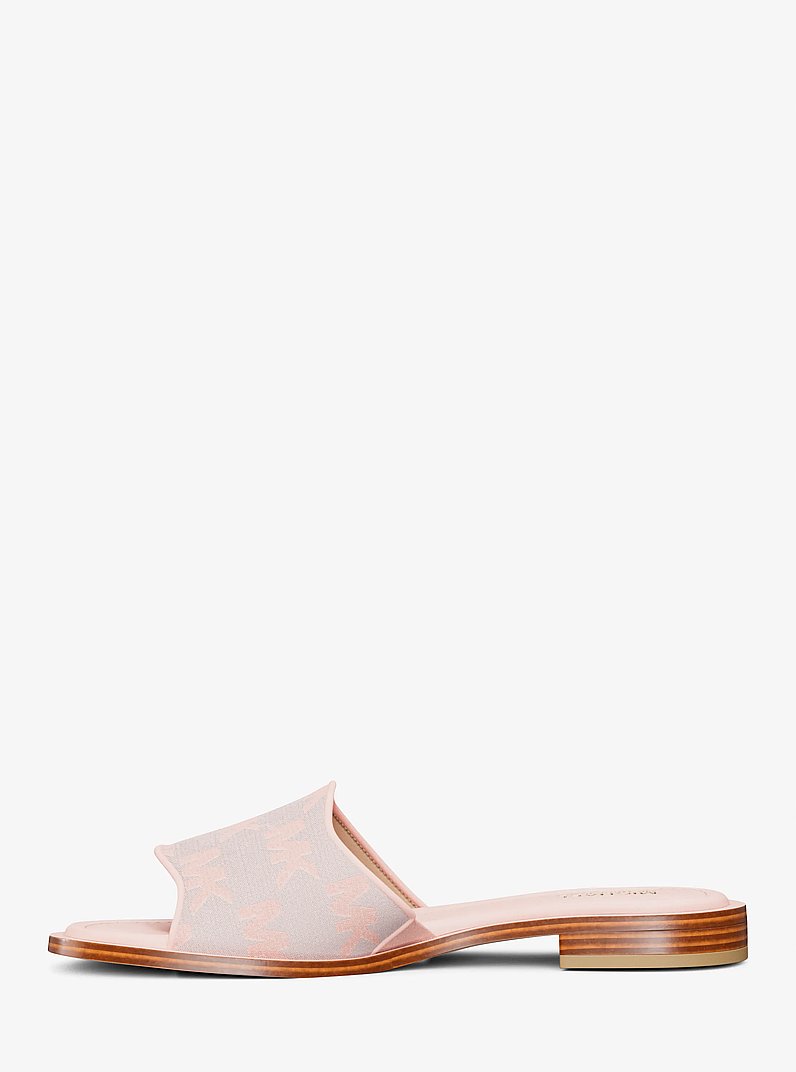 Hannah Logo Jacquard Slide Sandal in POWDER BLUSH | Michael Kors