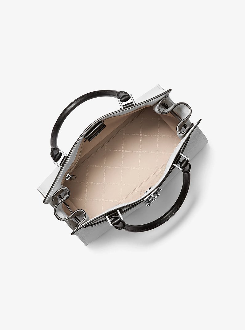 Hamilton Medium Color-Block Leather Satchel in OPWHT MULTI - Sale