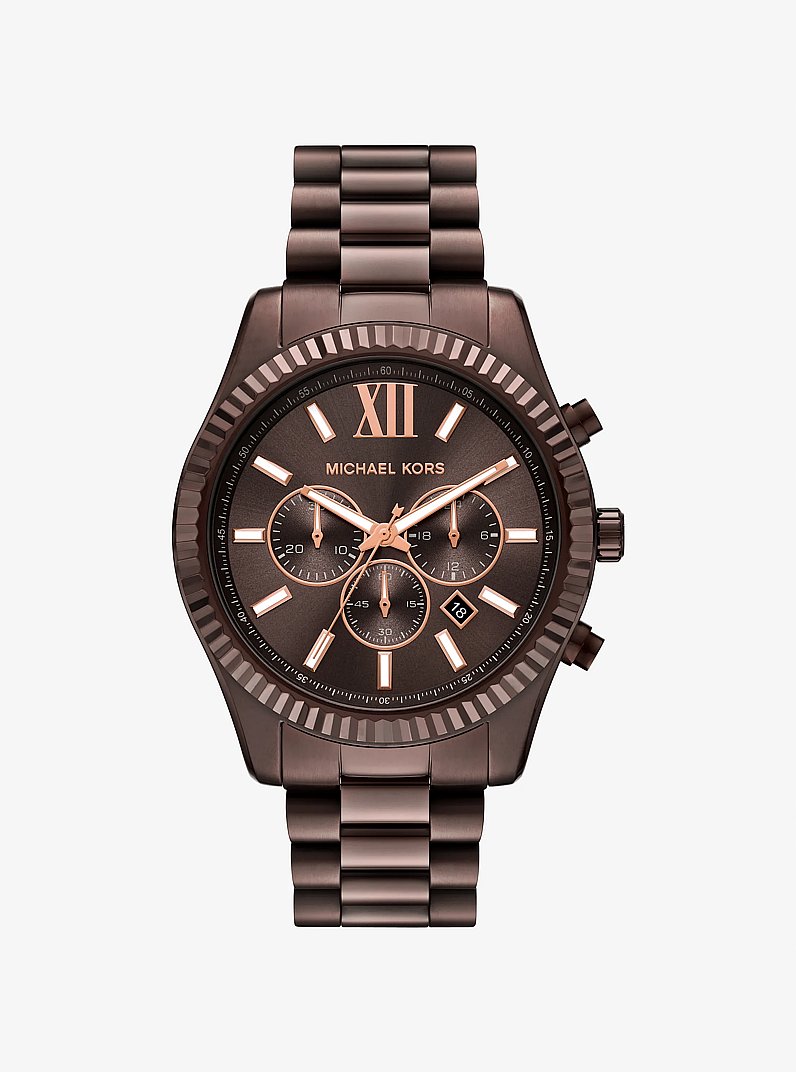Oversized Lexington Brown-Tone Watch in CHOCOLATE | Michael Kors