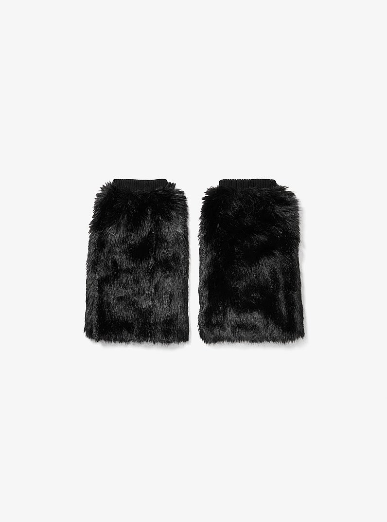 Faux Fur and Wool Leg Warmers in BLACK/BLACK | Michael Kors