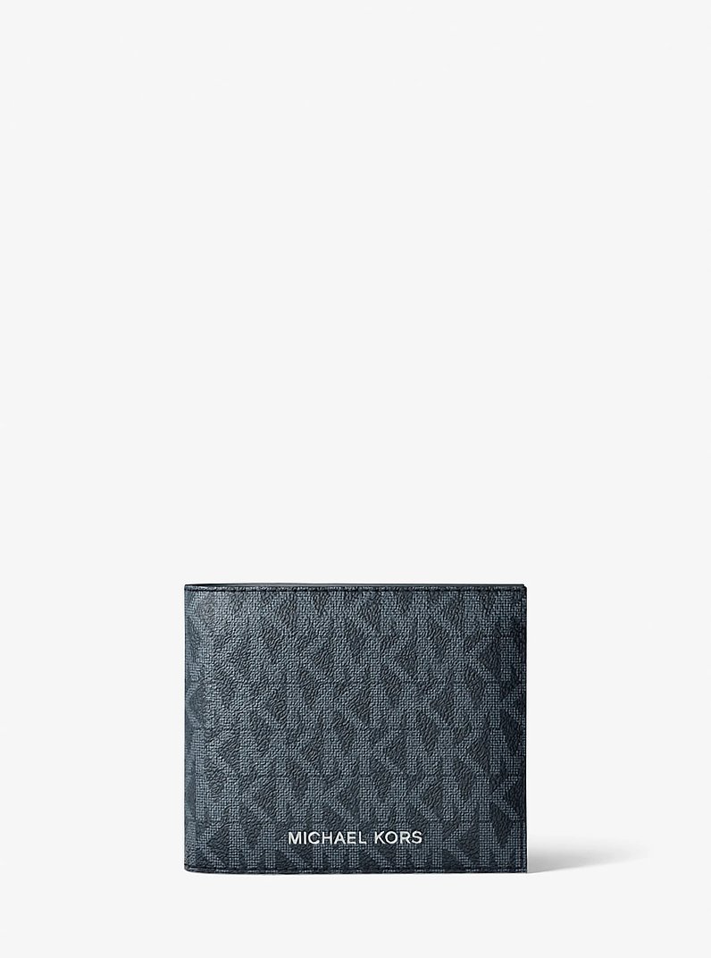Brieftasche Greyson aus Logostoff mit M&uuml;nzfach in ADMRL/BLBLAU | Michael Kors
