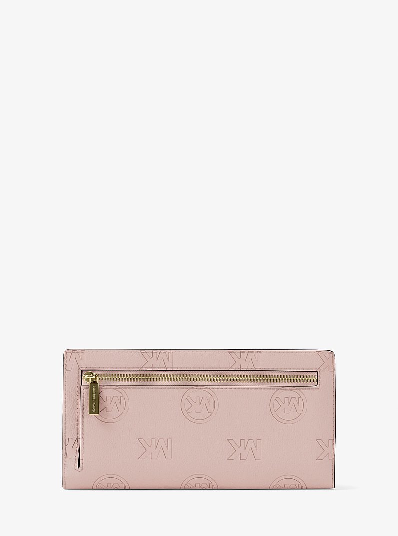 Carson Large Logo Debossed Snap Wallet in POWDER BLUSH | Michael Kors