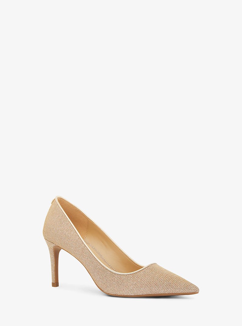 Alina Flex Glitter Chain Mesh Pump in CAMEL COMBO | Michael Kors