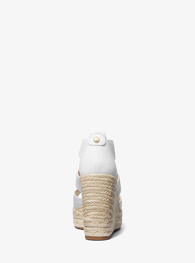 Etta Linen Blend Wedge Sandal in OPTIC WHITE | Michael Kors