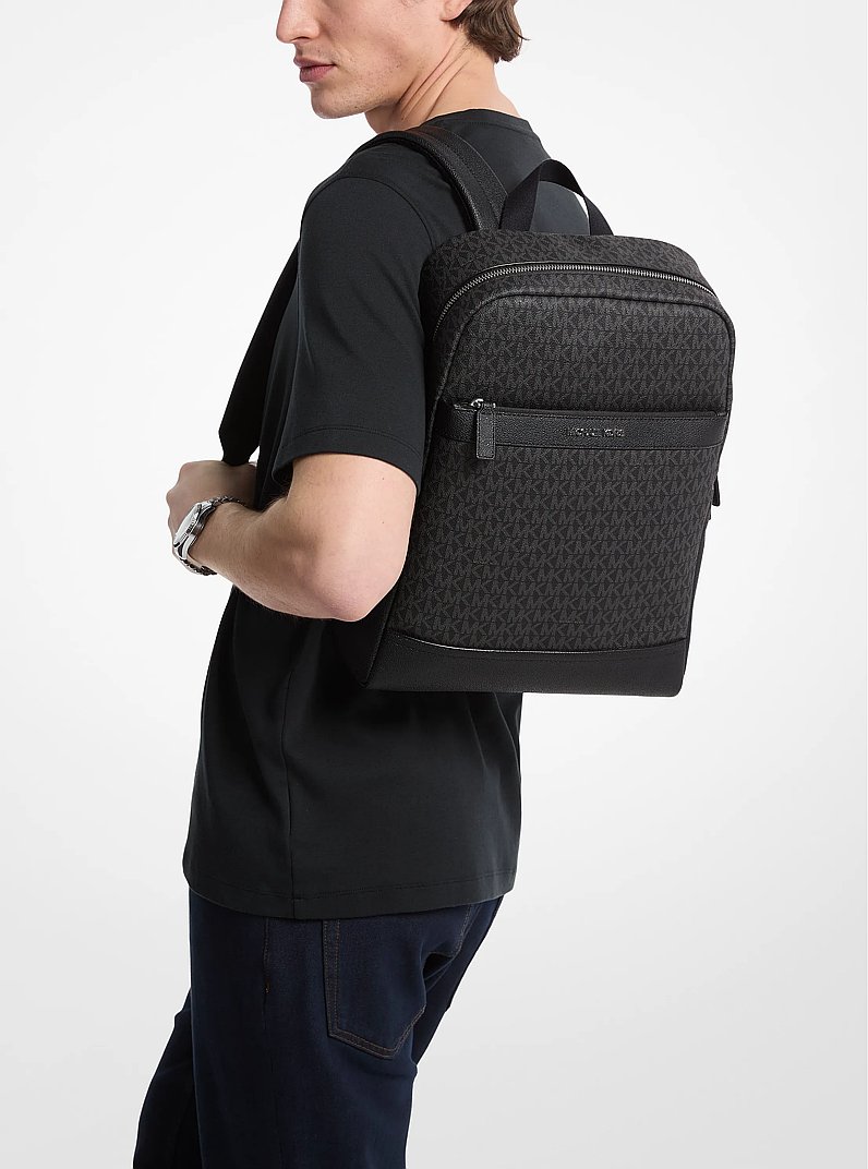 Cooper Medium Signature Logo Backpack in BLACK | Michael Kors