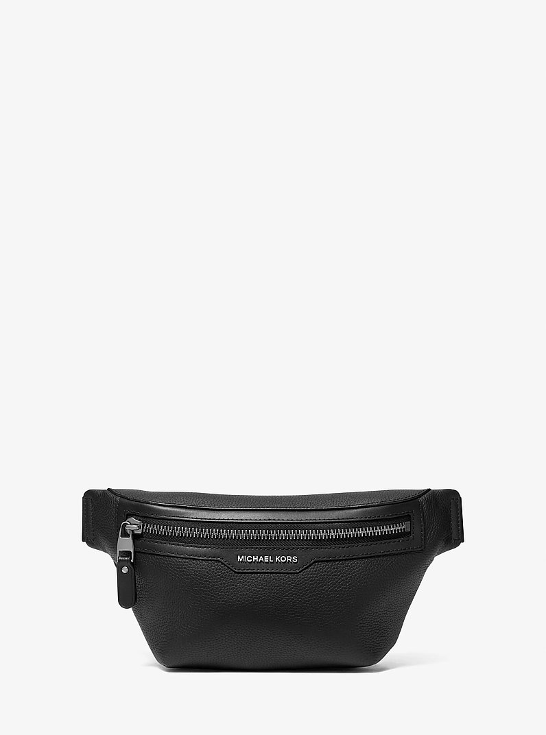 Hudson Pebbled Leather Sling Pack in BLACK | Michael Kors