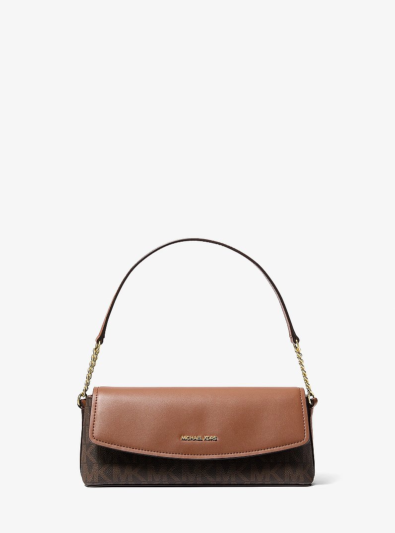 Ida Medium Signature Logo Pochette in BROWN/LUGGAGE | Michael Kors