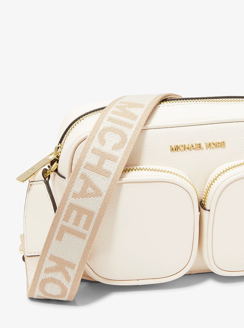 Jet Set Medium Leather Crossbody Bag with Case for Apple Airpods Pro&reg; in LT CREAM | Michael Kors