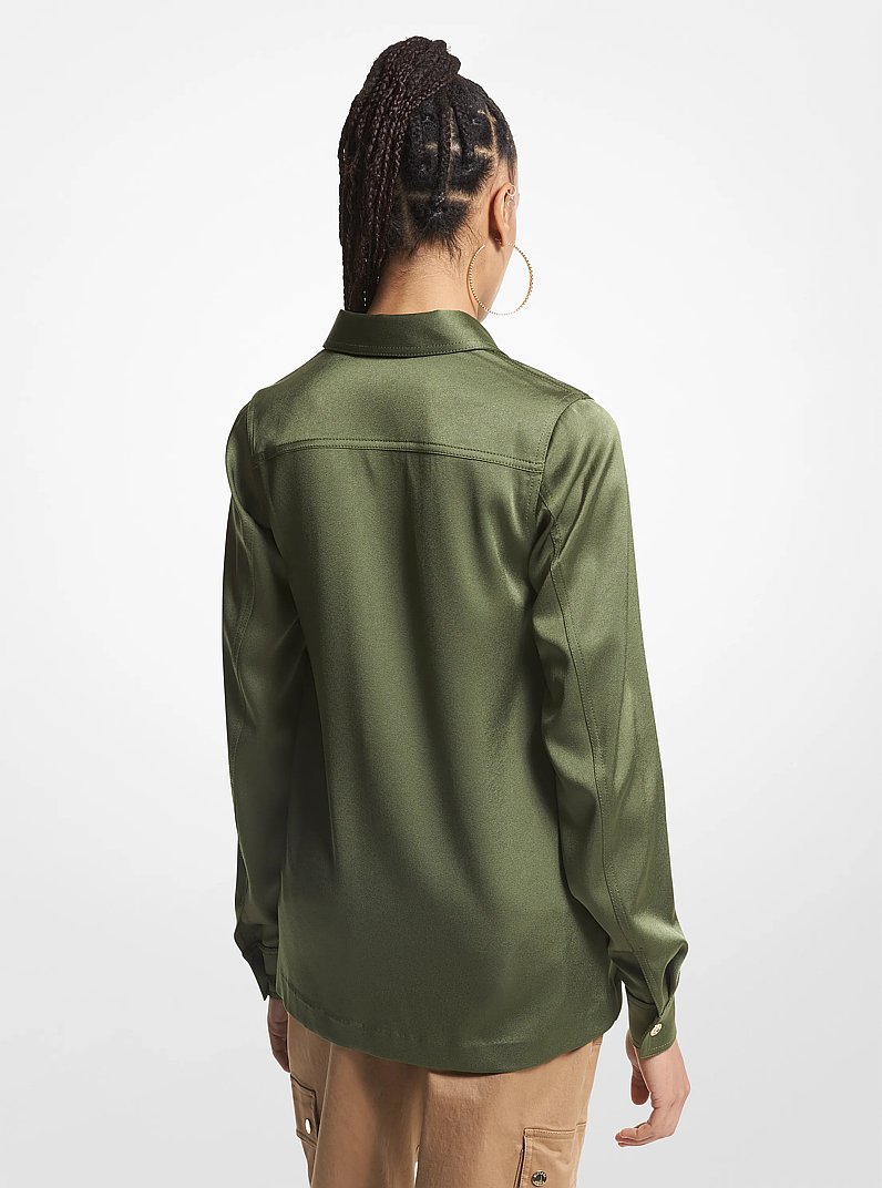 Satin Shirt in JADE | Michael Kors