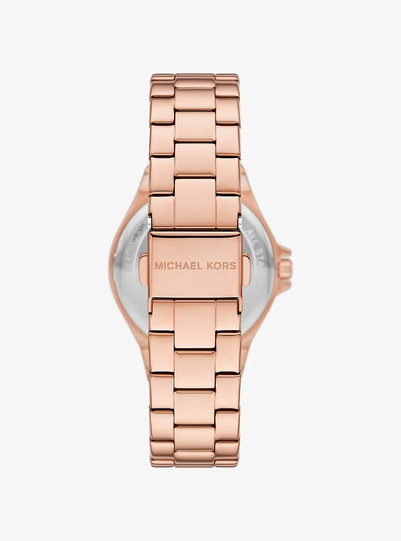 Mini Lennox Pav&eacute; Rose Gold-Tone Watch in ROSE GOLD | Michael Kors
