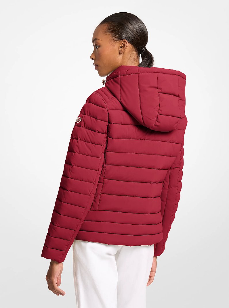 Chevron Quilted Jacket in MAROON | Michael Kors
