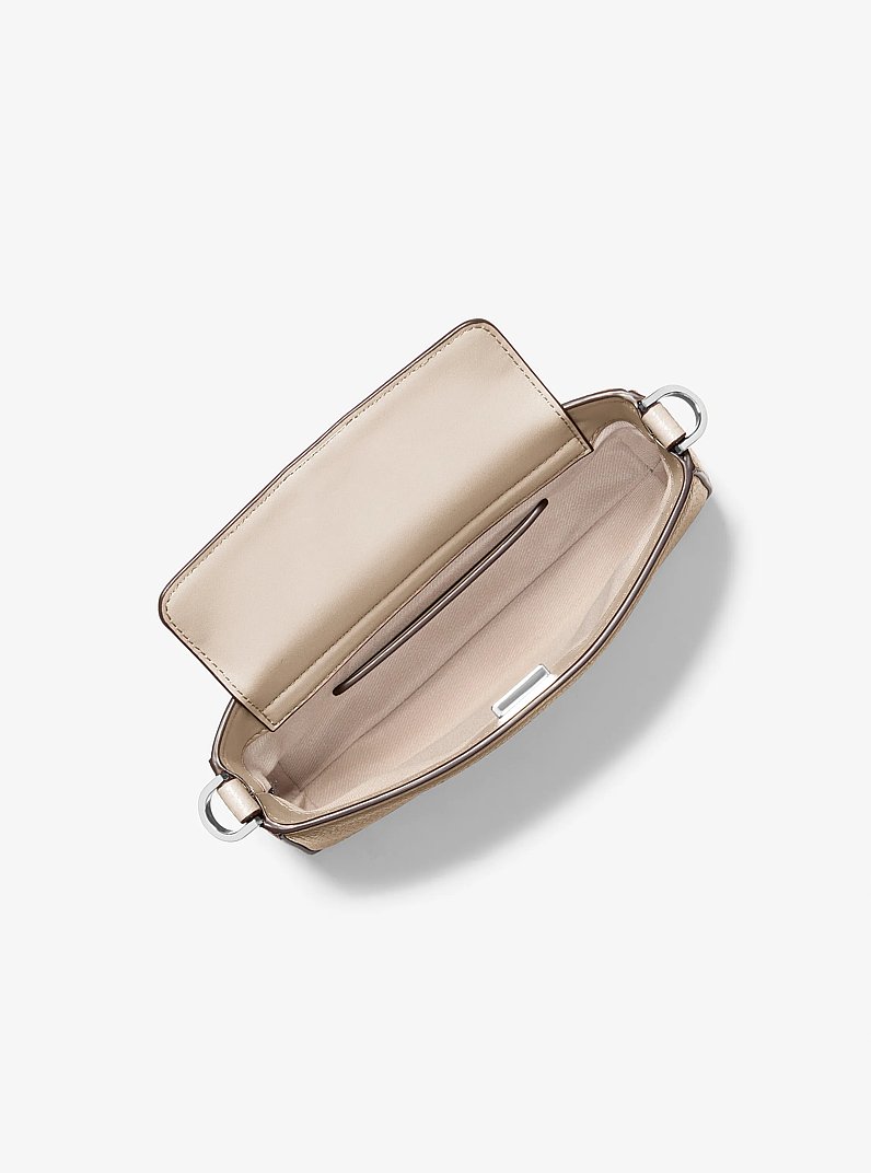Bryant Small Pebbled Leather Convertible Pochette in LIGHT SAND | Michael Kors