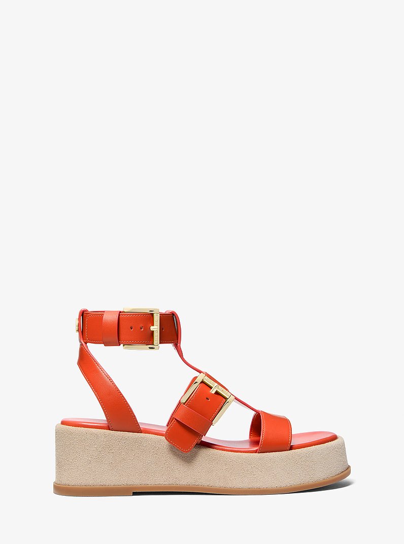 Sandalia gladiador Selah de cuero con plataforma in ROJO ARCILLA | Michael Kors
