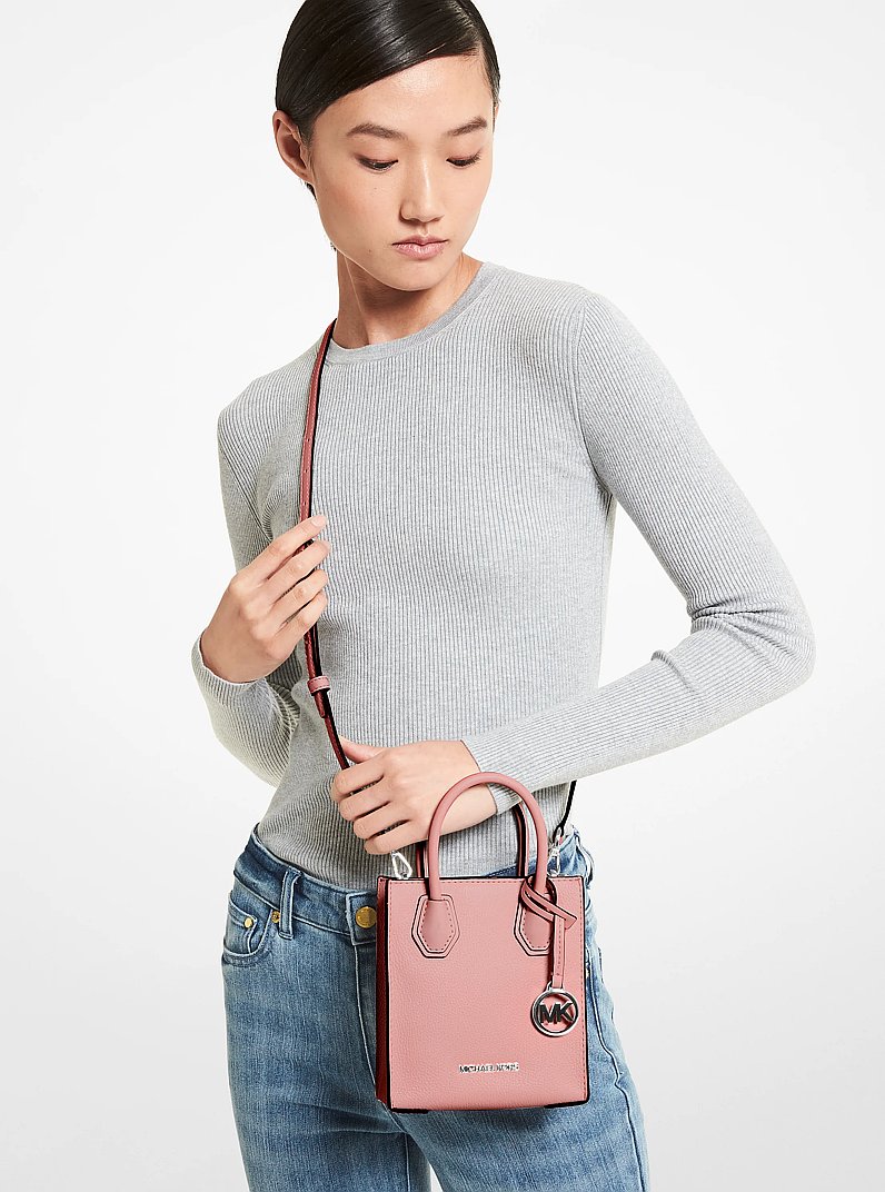Mercer Extra-Small Pebbled Leather Crossbody Bag in PRIMROSE | Michael Kors