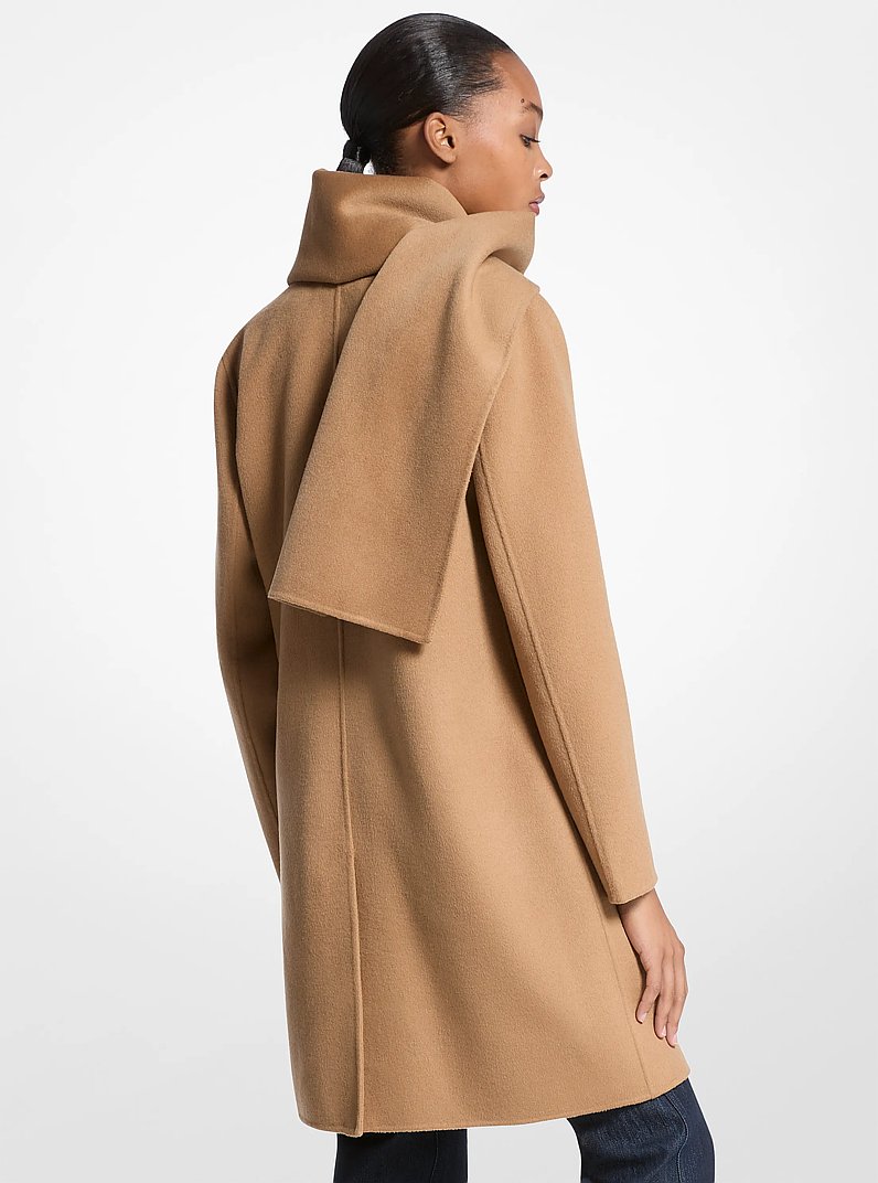 Wool Blend Scarf Coat in DARK CAMEL | Michael Kors