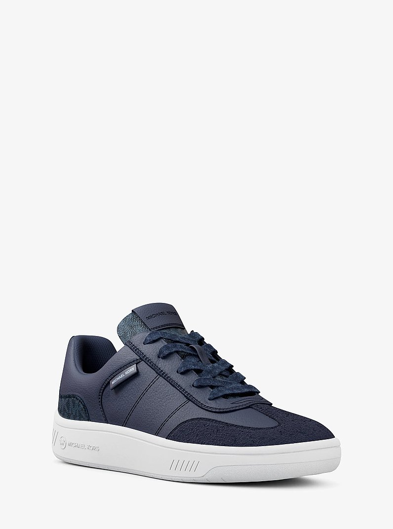 Kai Mixed-Media Sneaker in NAVY | Michael Kors