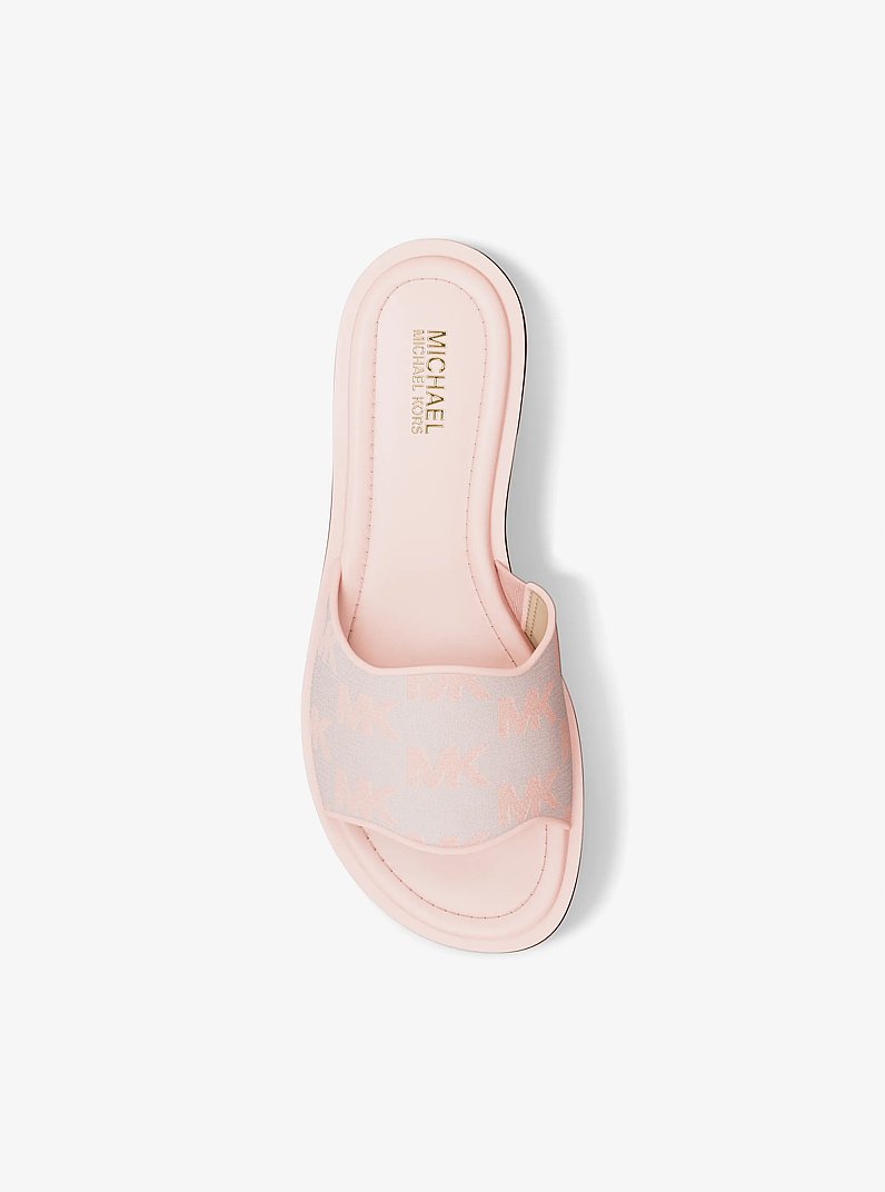Hannah Logo Jacquard Slide Sandal in POWDER BLUSH | Michael Kors