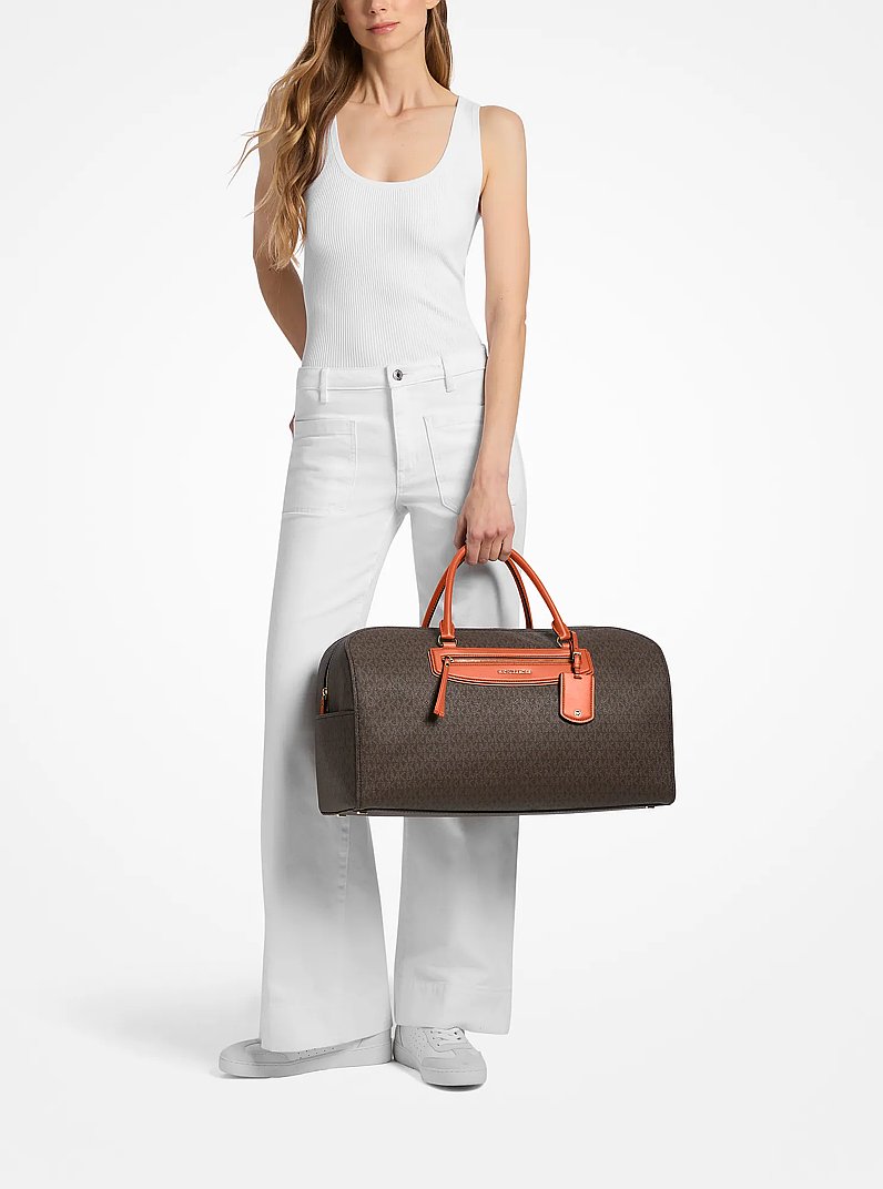 Tr&egrave;s grand sac de weekend Jet Set &agrave; logo Signature in MIMOSA | Michael Kors