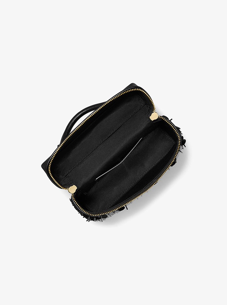 Borsa a tracolla Jana extra-small con paillettes in NERO | Michael Kors