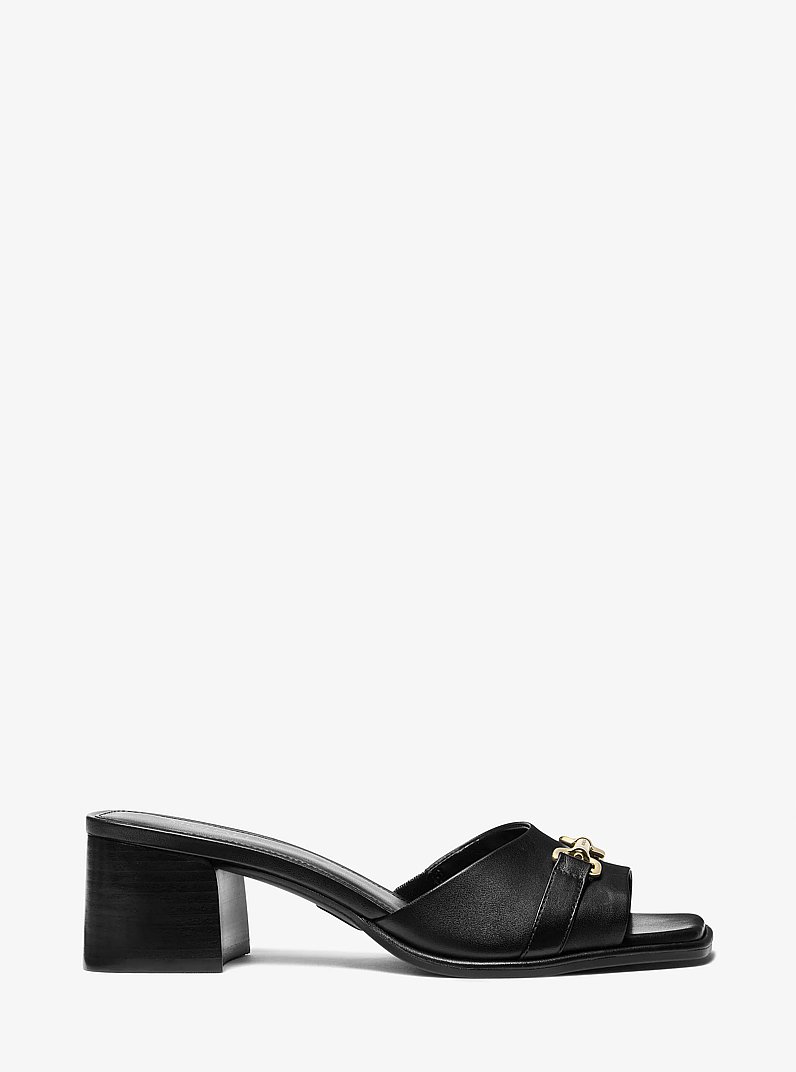 Carson Leather Mule in BLACK | Michael Kors