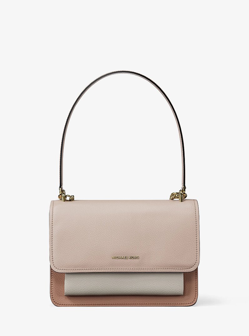 Claire Small Color-Block Leather Crossbody Bag in SFP/LTCR/FWN | Michael Kors