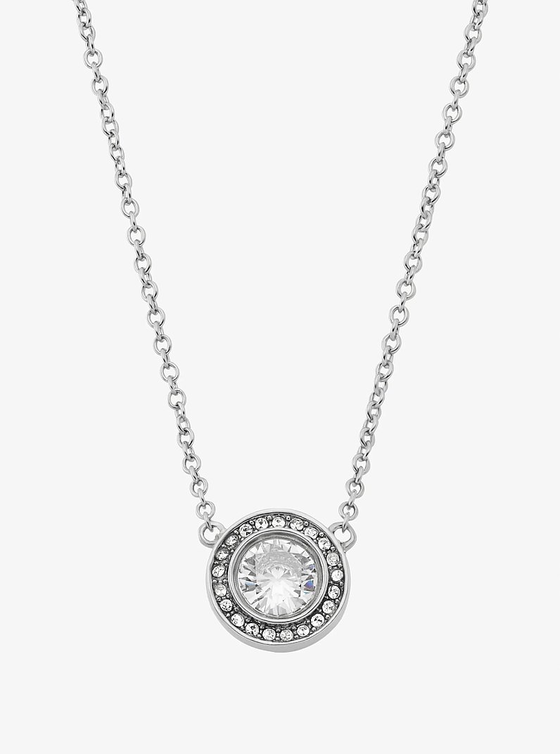 Collier &agrave; halo de pav&eacute; in ARGENT | Michael Kors