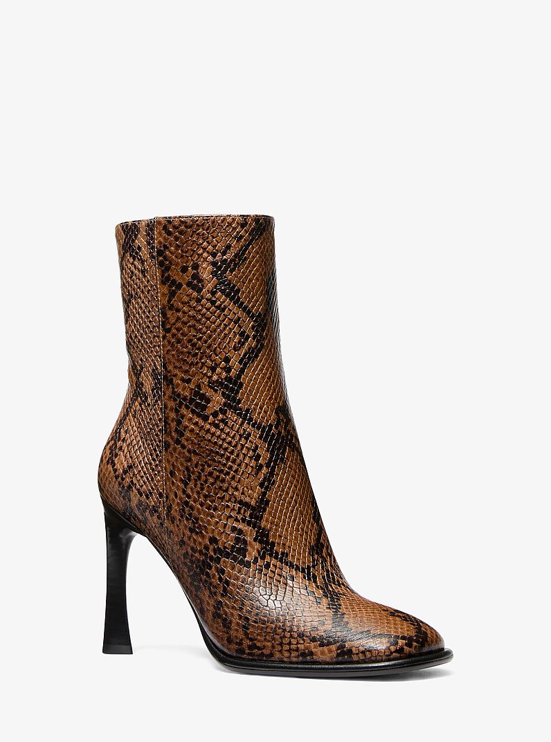 Stiefel Kelsea aus Leder mit Schlangenpr&auml;gung