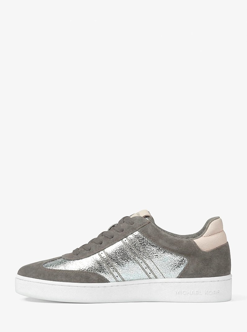 Cody Mixed-Media Sneaker in SILVER | Michael Kors