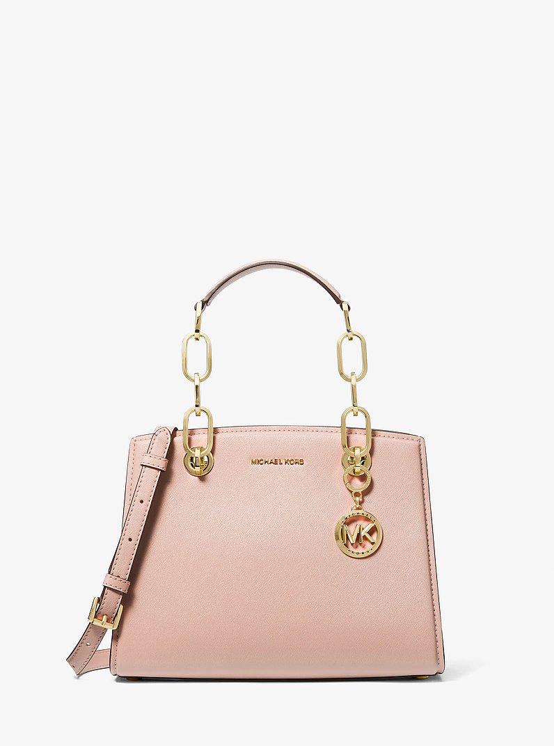 Cynthia Small Leather Satchel in SOFT PINK | Michael Kors