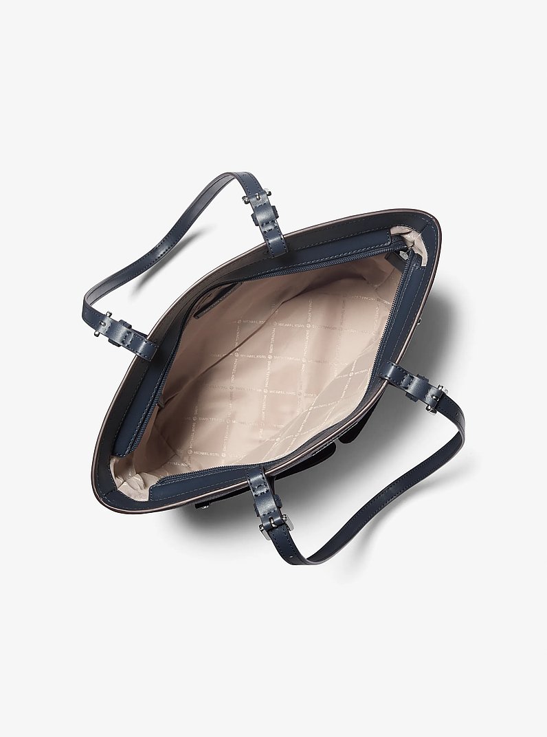 Jet Set Medium Pocket Tote Bag in NAVY | Michael Kors