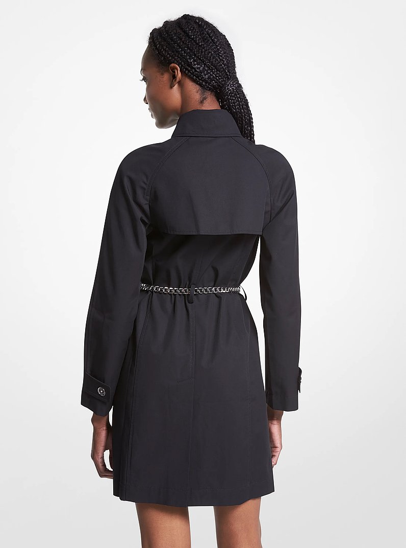 Cotton Belted Trench Coat in BLACK | Michael Kors